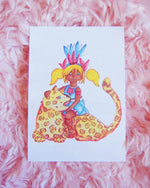 Lade das Bild in den Galerie-Viewer, Kessel und Leoparden Prinzessin Postkarte
