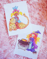Load image into Gallery viewer, Cauldron and Leopard Princess Postcard
