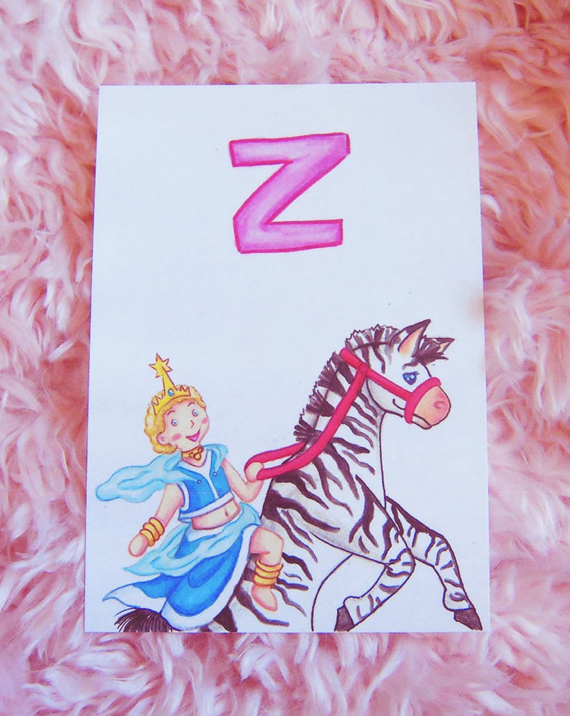 Vases and zebra princess postcard