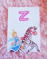 Lade das Bild in den Galerie-Viewer, Vasen und Zebra Prinzessin Postkarte
