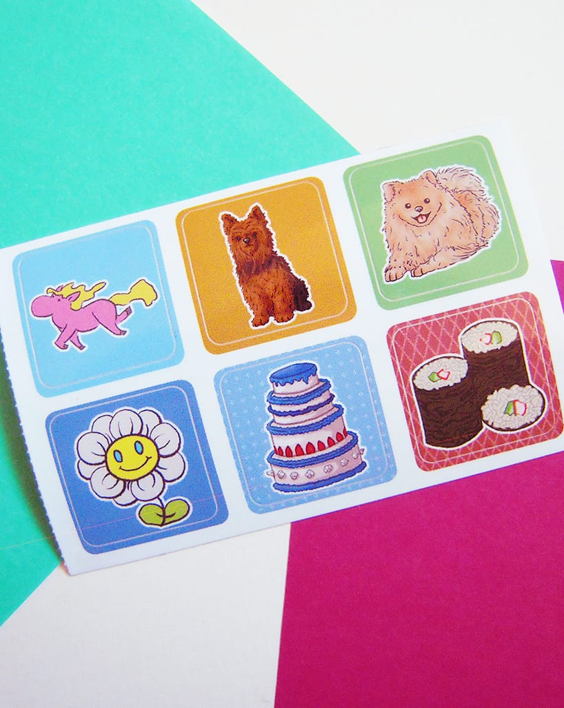 Sticker set animals and food