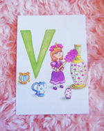Load image into Gallery viewer, Vases and zebra princess postcard
