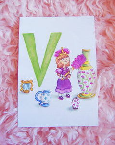 Vases and zebra princess postcard