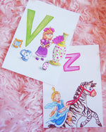 Load image into Gallery viewer, Vases and zebra princess postcard

